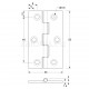 NICKEL PLATED BRASS FLAT HINGE 50x30 ITALY